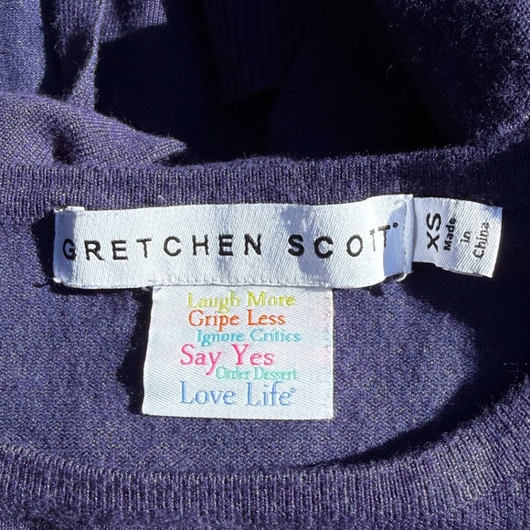 Gretchen Scott Blue Crewneck Sweater XS | Soft Knit Classic Pullover - Picture 6 of 7